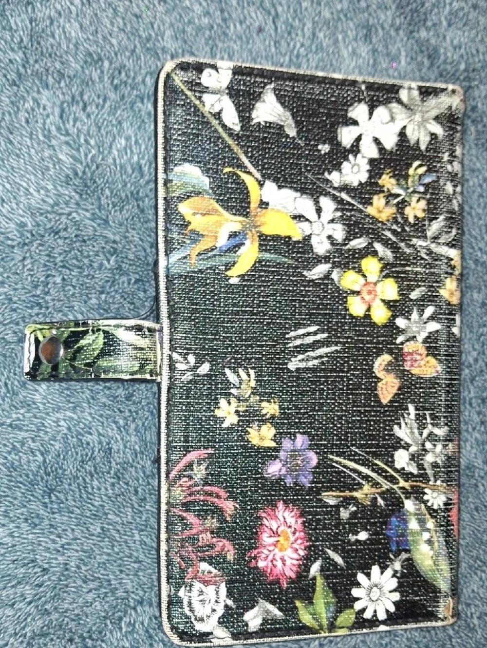Maurices Floral Print Wallet in Dark Green with Multicolor Blooms